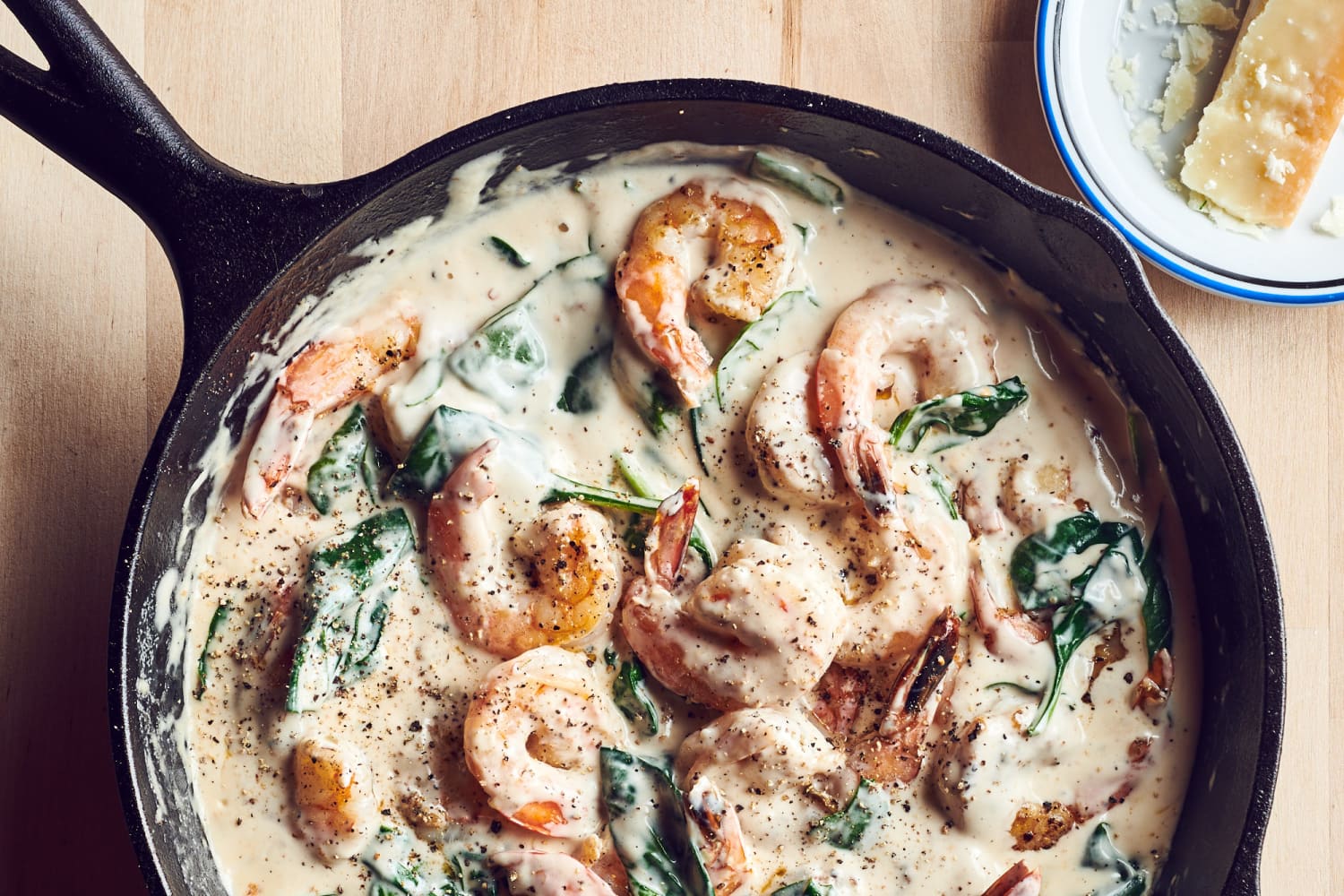 Creamy Shrimp and Spinach Alfredo Sauce | The Kitchn